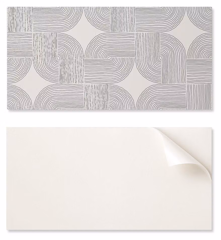 Pannello decorativo in vinile con grafica, ideale per cucina o bagno, dimensioni 100 x 50 cm, motivo geometrico a linee