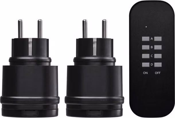 Prese telecomandate IP44, nero 71908