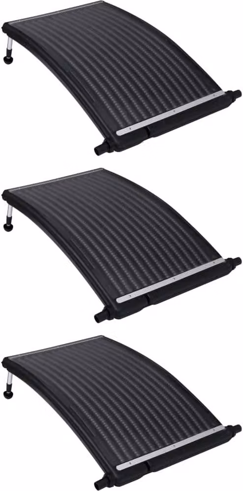 Pannelli Solari Termici Curvi per Piscina 3 pz 110x65 cm