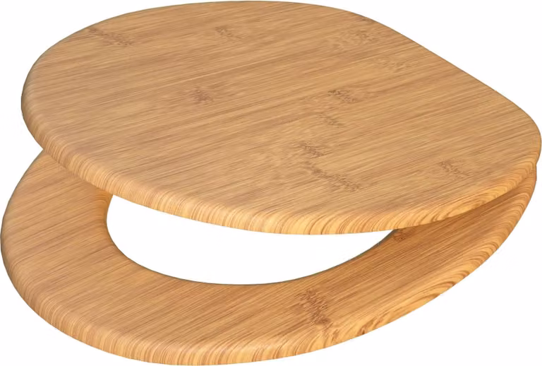 Sedile WC in bambù, chiusura lenta, facile da pulire, legno MDF