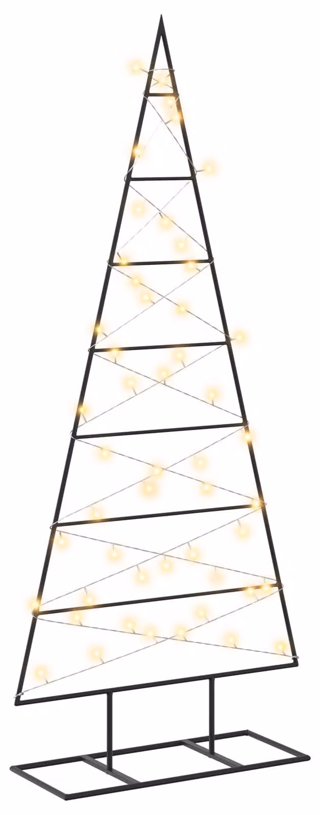 Albero di Natale in metallo KUOPIO, 125 cm, luci bianche calde