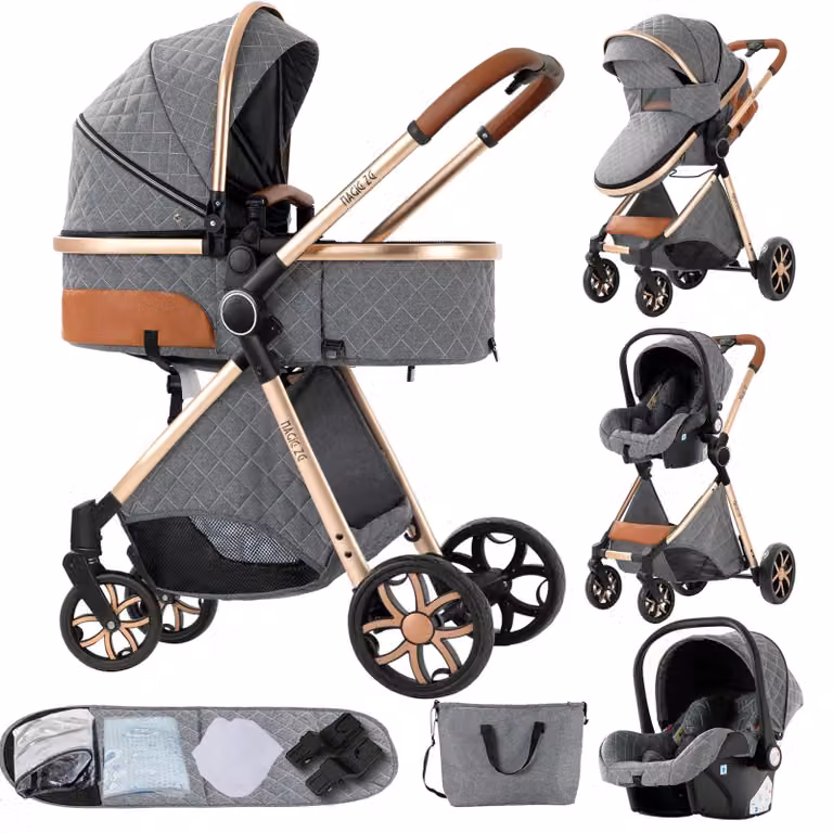 Passeggino, design versatile 3-in-1, leggero e maneggevole, color grigio antracite