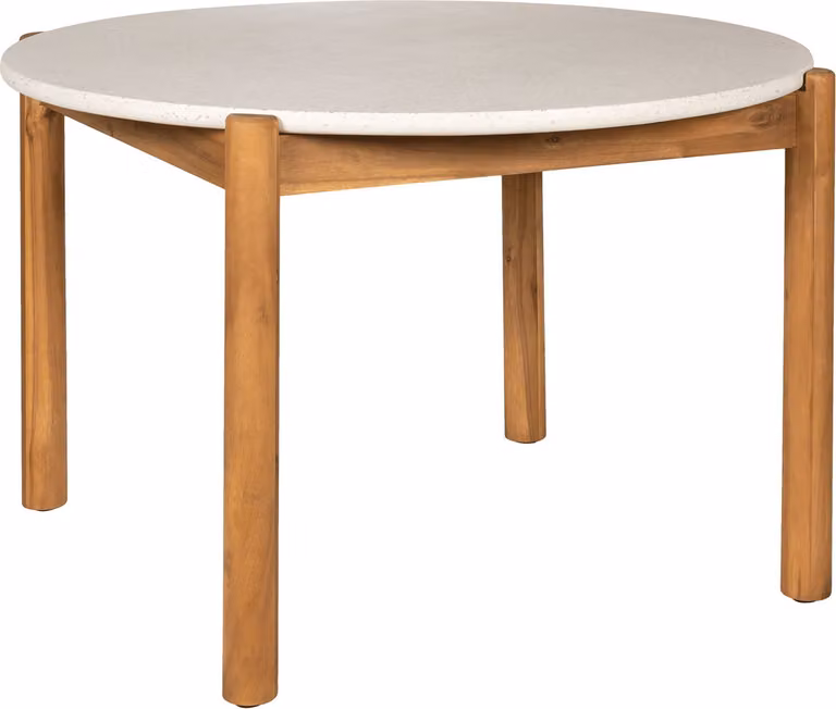 Tavolo da giardino Terracina Ø120cm naturale, bianco.