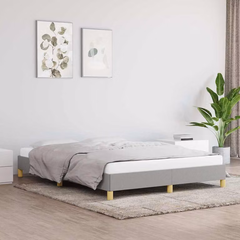 vidaXL Giroletto imbottito in tessuto Grigio Chiaro L/P: 160 x 200 cm