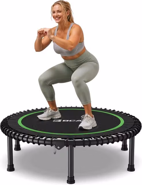 Trampolino Pieghevole Fitness Xylo in Acciaio Verde e Nero 102 cm