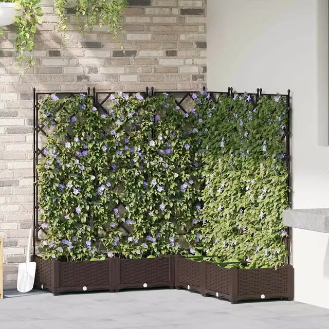 Set di 5 fioriere da esterno vidaXL in acciaio marrone L/P/H: 120 x 120 x 125,5 cm