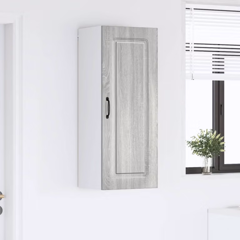 vidaXL Pensile da cucina Kalmar Grigio Sonoma con ante a battente e ripiani interni, L 40 cm x P 31 cm x H 100 cm