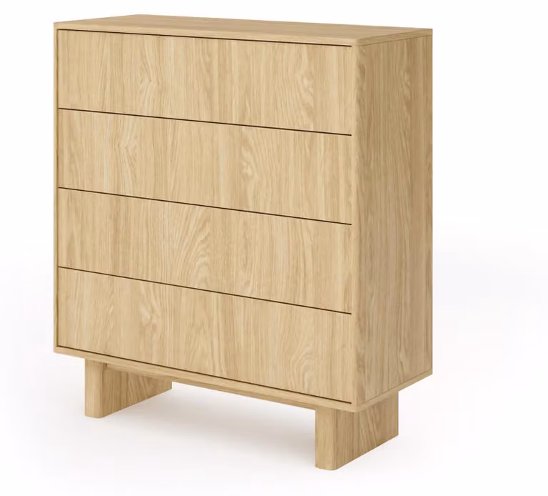 Comodino, legno di quercia oliato, dimensioni 93,5 x 103,5 x 38,1 cm