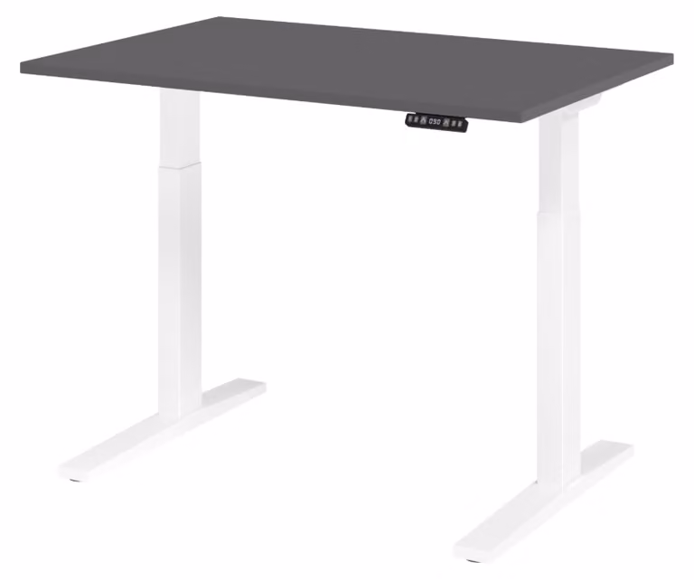 Scrivania elettrica bümö XMKA - Dimensioni: 120 x 80 cm, finitura: grafite, struttura: bianco