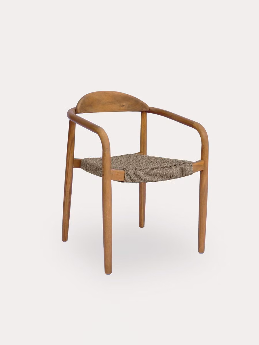 Sedia Nabire Kenay Home in legno di acacia marrone con corda per interno ed esterno – 2