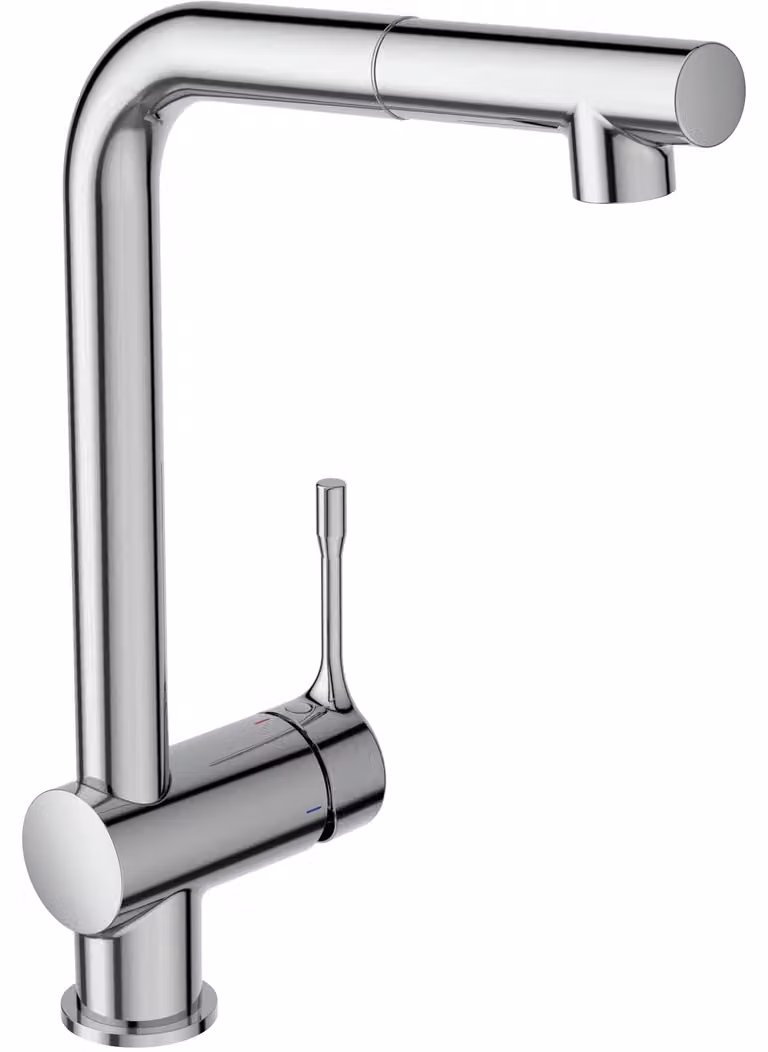 Miscelatore per cucina, monocomando, cromato, girevole ed estraibile, 1 funzione