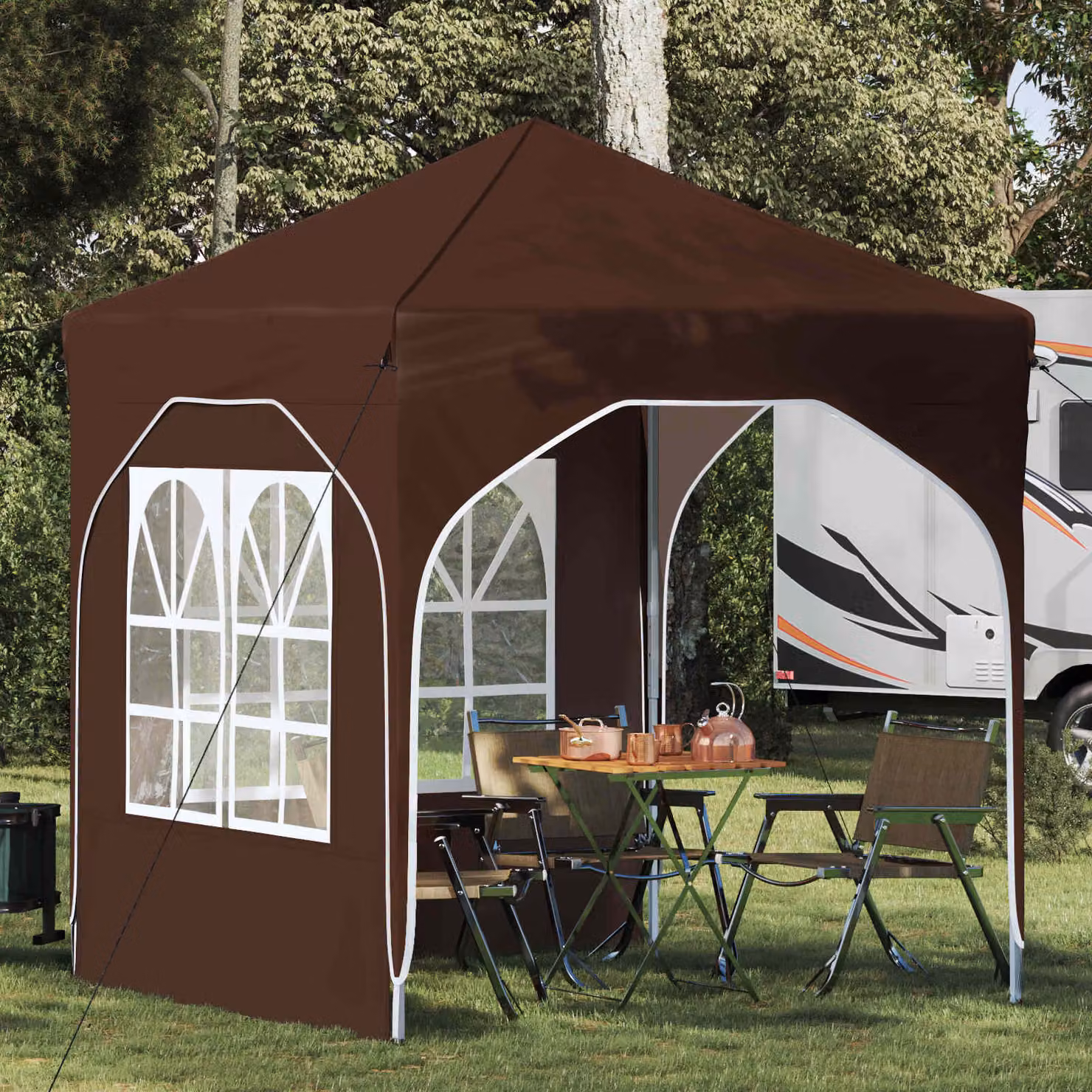 Tenda per feste pop-up vidaXL Marrone L/P/H: 192 x 192 x 245 cm
