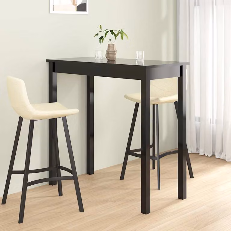 vidaXL Tavolo da Bar Moderno in MDF Nero L: 115 cm, P: 55 cm, H: 107 cm