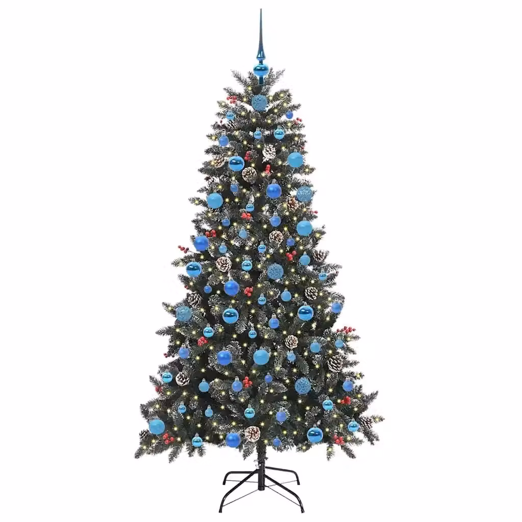 Albero di Natale artificiale verde vidaXL con 300 LED luce bianca calda, Altezza: 180 cm – 2