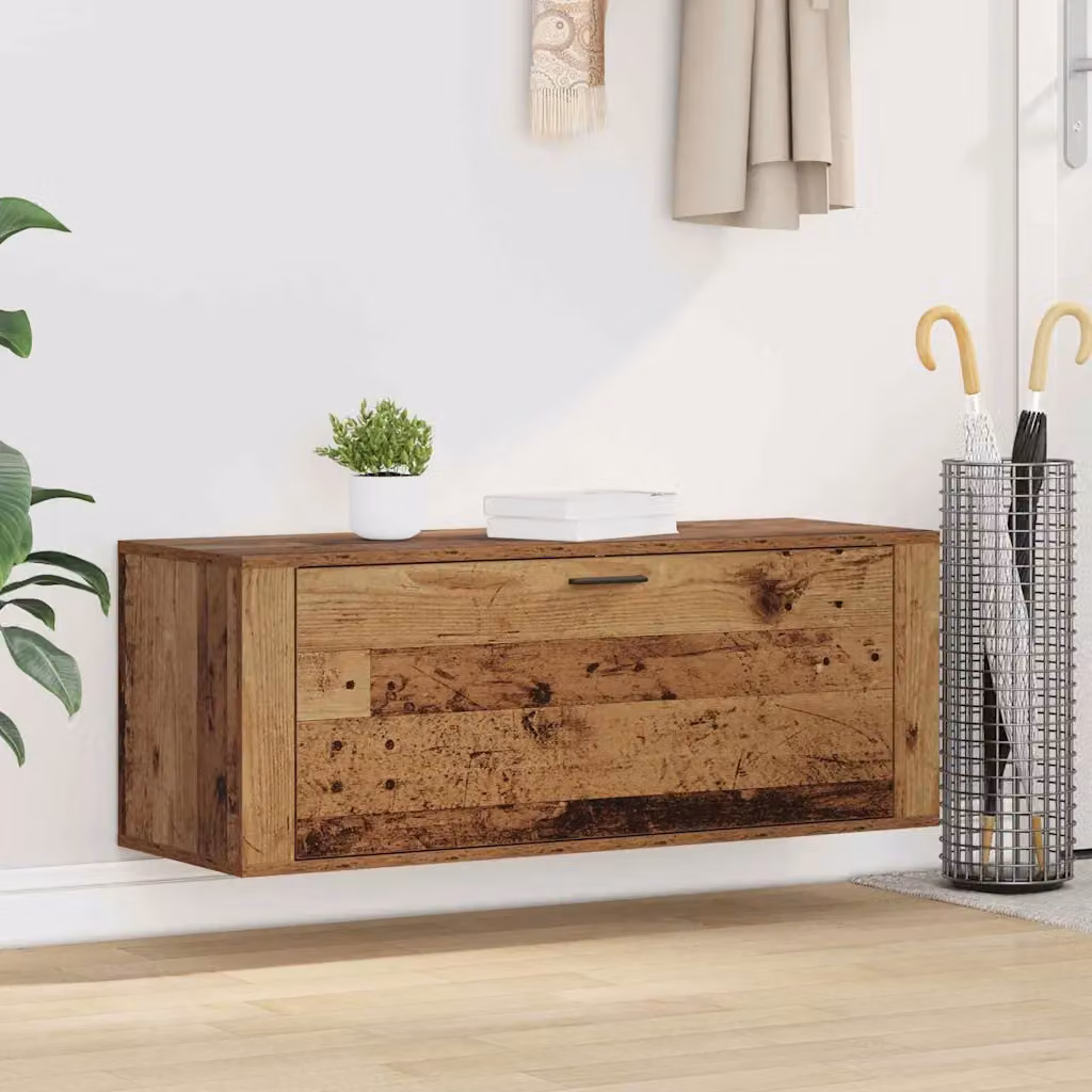 Scarpiera mobile vidaXL in legno marrone con ante a battente L/P/H: 100 x 35 x 38 cm