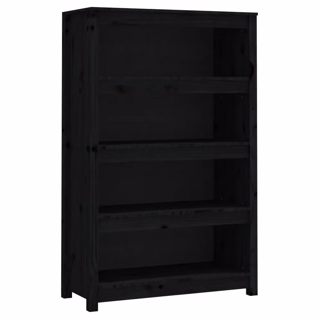 Libreria-Scaffale Design Mania in Legno Massello di Pino Nera L: 80 cm, P: 35 cm, H: 126 cm – 2