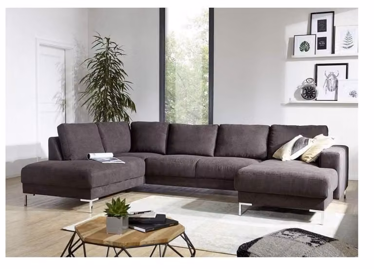 Wohnlandschaft Ecksofa U-Form Couch Sitz Polster Set Garnitur Modern Sofa