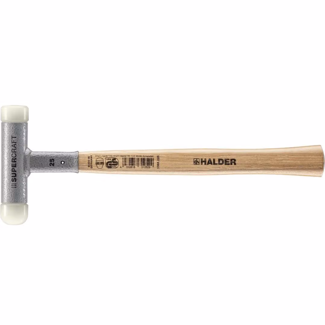 Martello da scalpellino SUPERCRAFT 25 mm con testa smussata, antirimbalzo HALDER | 4030618312529