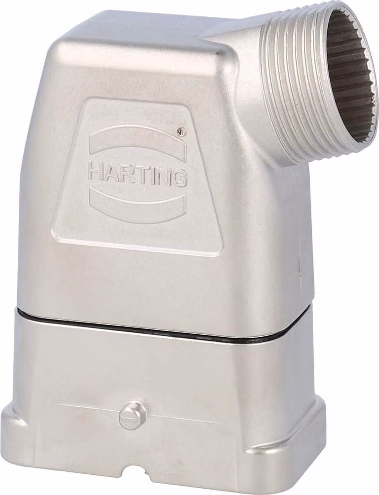 "Han Q Custodia per passacavo EMC con punto di serraggio in PE, 1xM25 uscita cavo laterale, per 1 staffa (sulla parte inferiore) Campo di serraggio semibloccante EMC 10,5mm-14,0mm/14,0mm-17,0mm"