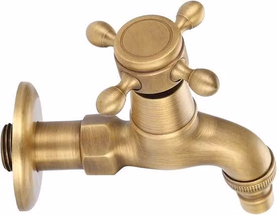 Rubinetto in ottone massiccio con guarnizione G1/2, testa monofunzione per acqua fredda - Montaggio a parete per piscine, cabine doccia e rubinetteria da cucina