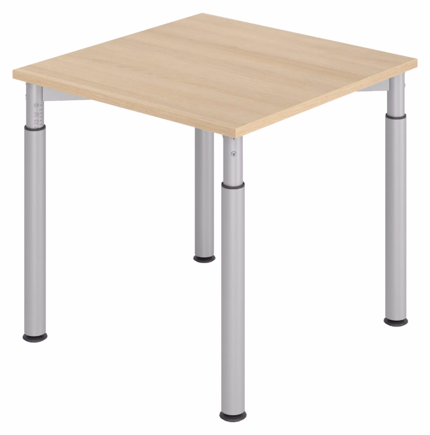 bümö Scrivania Serie-Y - Struttura: argento, dimensioni: 80 x 80 cm, decorazione: rovere