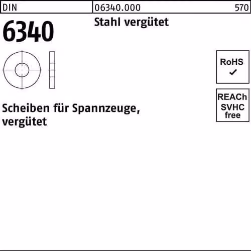 Reyher 6340 Rondelle 10,5 x28x4,0 in acciaio liscio (100 pezzi)