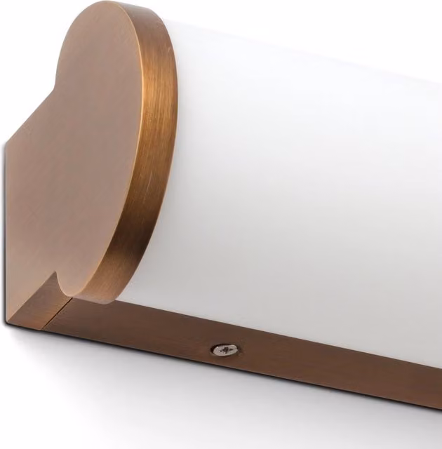 Applique da parete Danubio 395 di Faro Barcelona in metallo e vetro per bagno, colore bronzo
