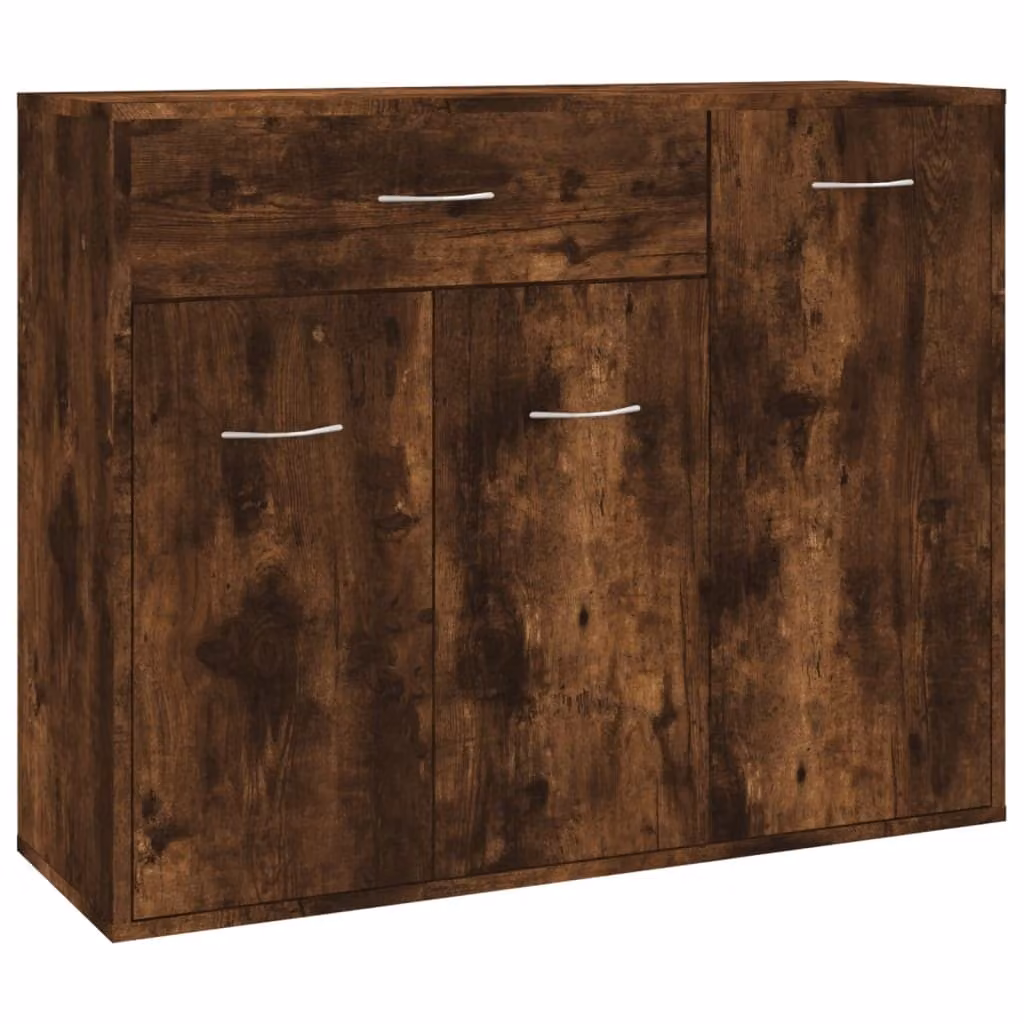 Credenza Rovere Fumo 88x30x70 cm in Legno Ingegnerizzato