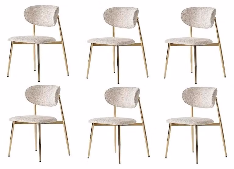 Set di 6 sedie beige: comode, moderne, eleganti, morbide, classiche