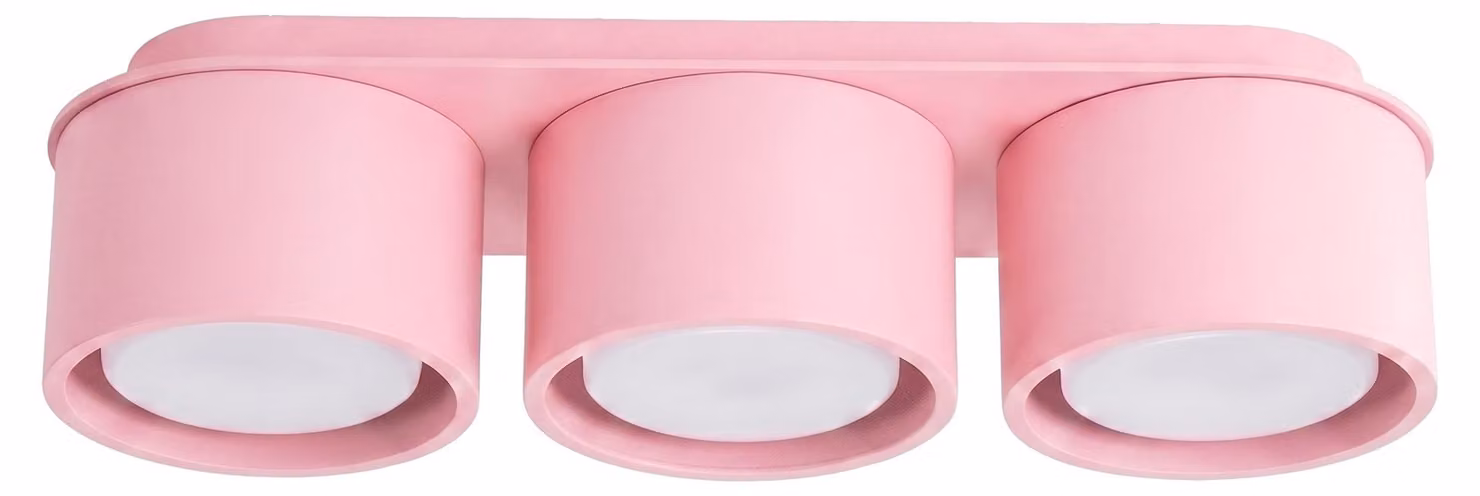 Plafoniera MODO 3 rosa Gx53 3xGx53 10W in alluminio 8,2x10,4x32,4 cm Sollux Lighting