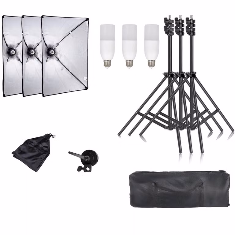 Set di illuminazione softbox professionale, stativo per luci regolabile in altezza, braccio versatile, SH-RGX-01-61