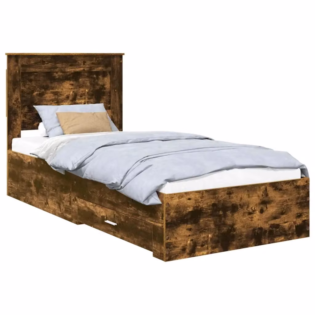 vidaXL Struttura del letto moderna con cassetto in legno marrone 90 x 190 cm – 2