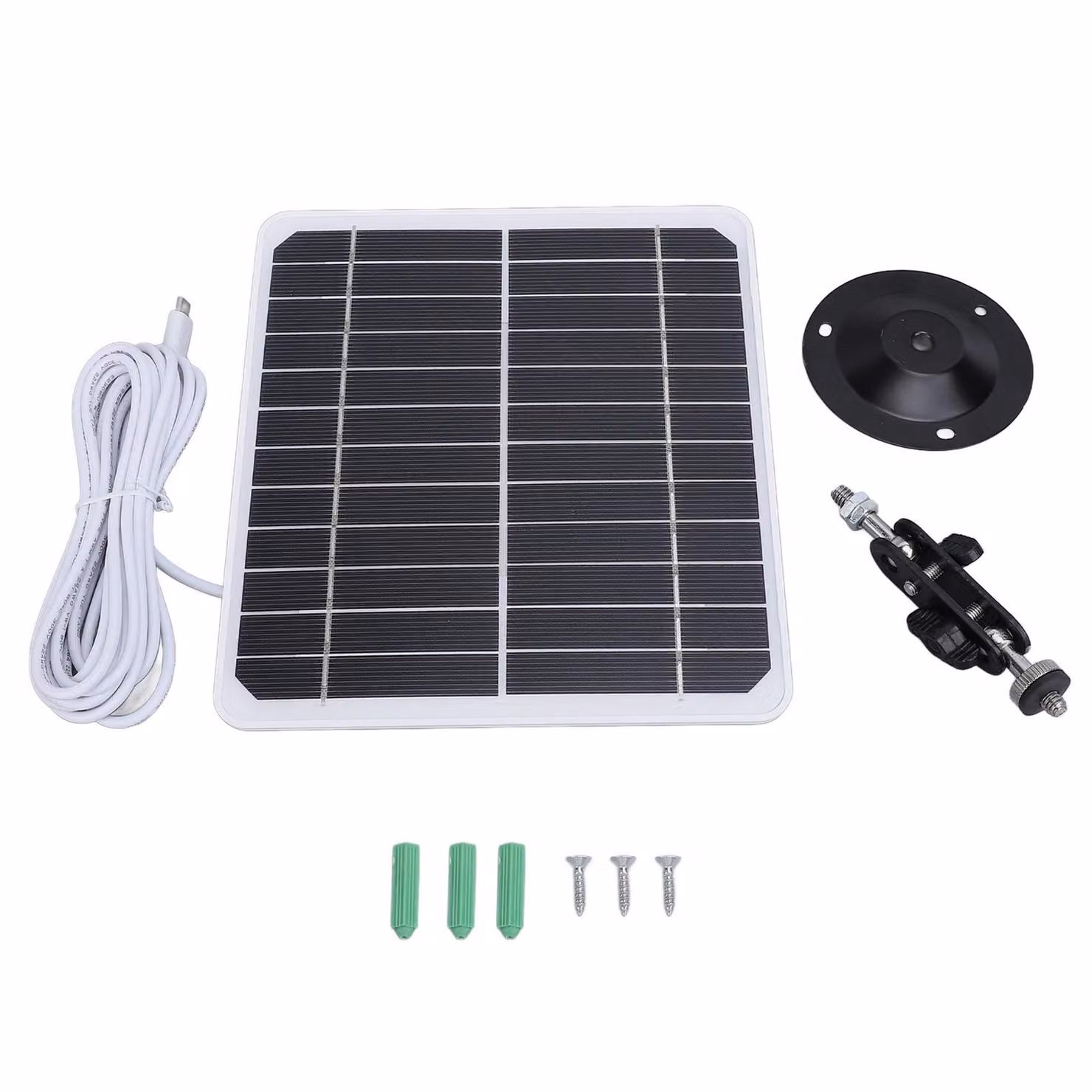 Pannello solare da parete da 20 W, impermeabile IP68, pannello solare monocristallino con cavo di ricarica da 3 m per telecamere di sorveglianza a 5 V
