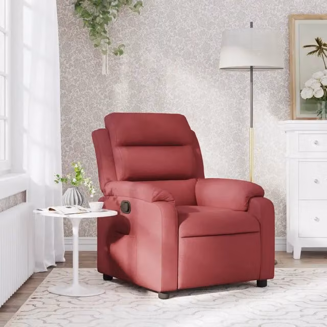 Divano Sedia-Poltrona Reclinabile in Tessuto Rosso Vino 116609