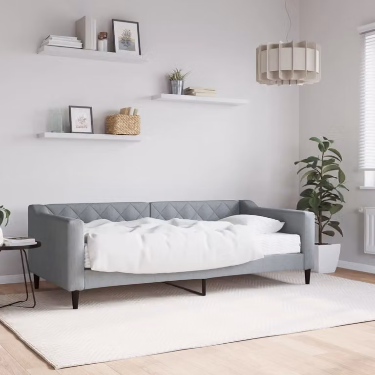 Maison Exclusive - Divano letto con materasso grigio chiaro 90x190 cm in tessuto