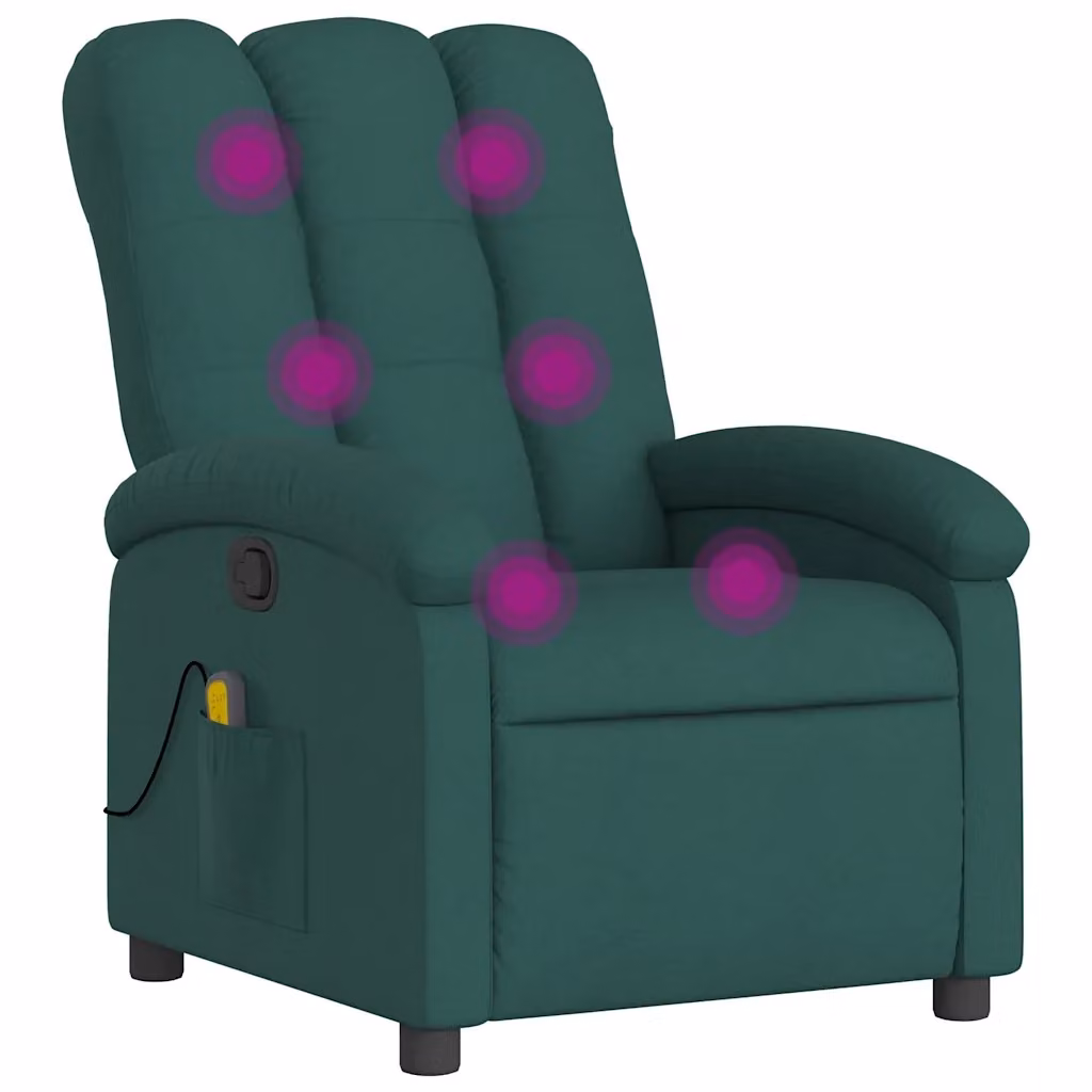 Poltrona reclinabile relax vidaXL in tessuto verde con braccioli e regolazione manuale – 2