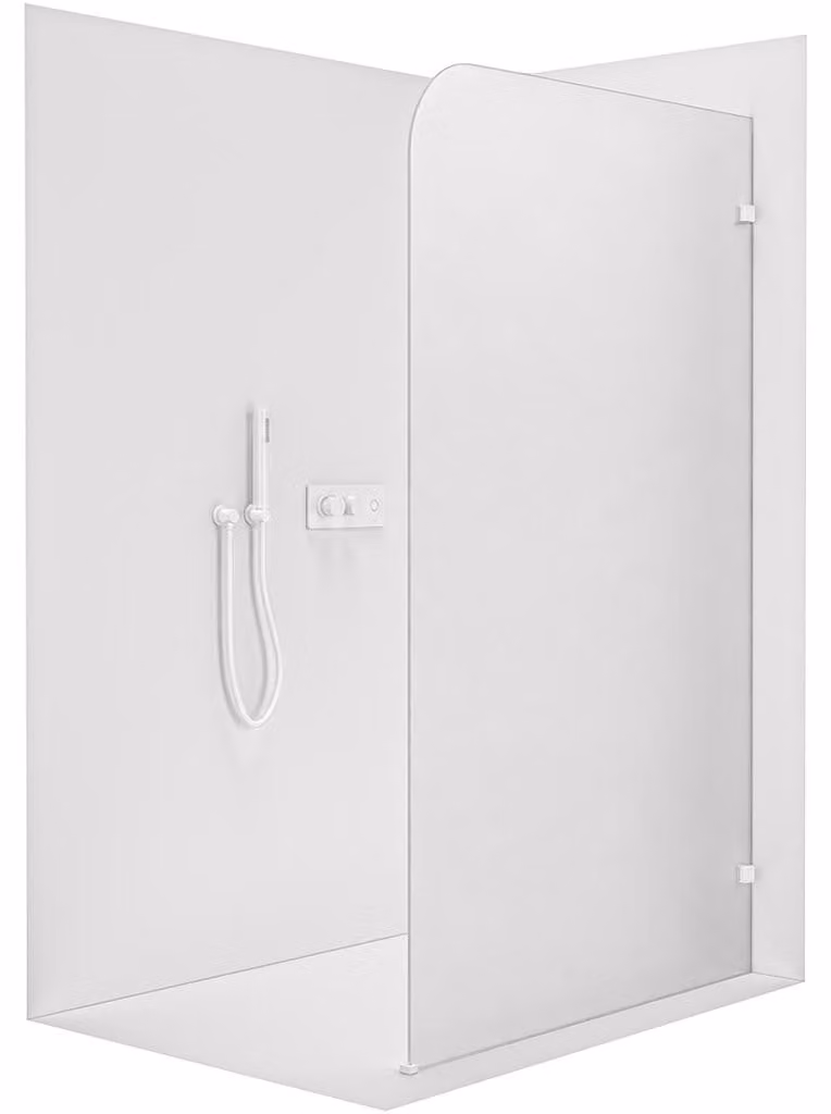 CERANO - Box doccia Walk-in Orbis - Lato destro - 8 mm - bianco opaco, vetro smerigliato - 80x200 cm