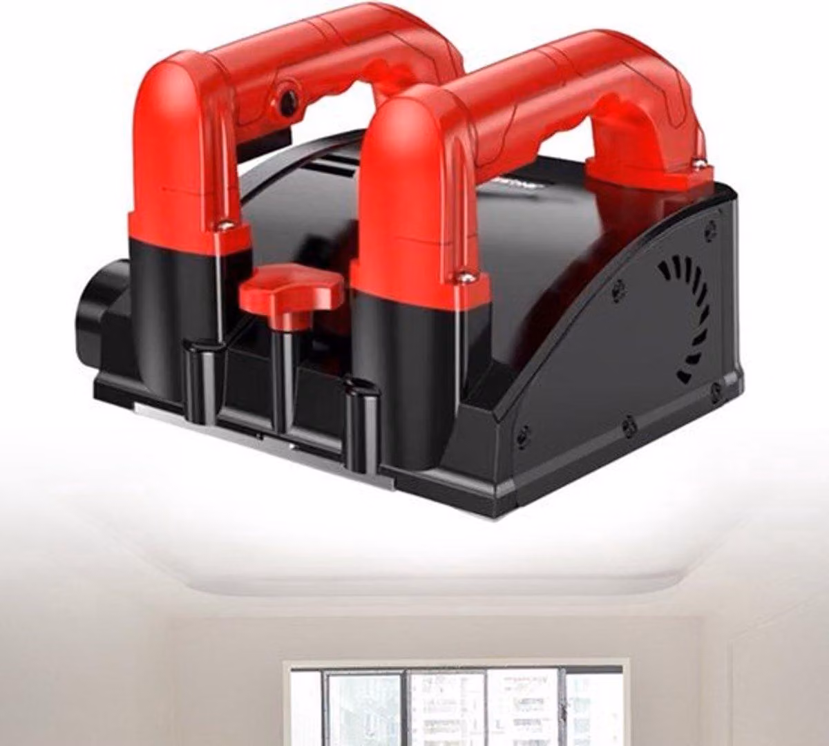 Levigatrice per muri - Colore: rosso - 1200W - Profondità di taglio regolabile - Aspirazione polvere - Per lavori di ristrutturazione
