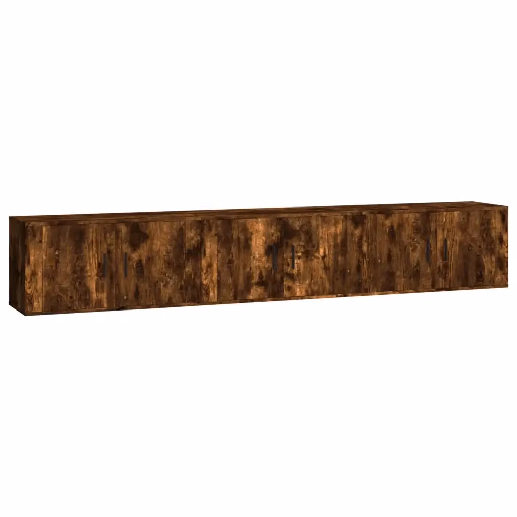 Set di 3 mobili porta TV da parete vidaXL in legno rovere color marrone, L 80 cm x P 34,5 cm x H 40 cm – 2