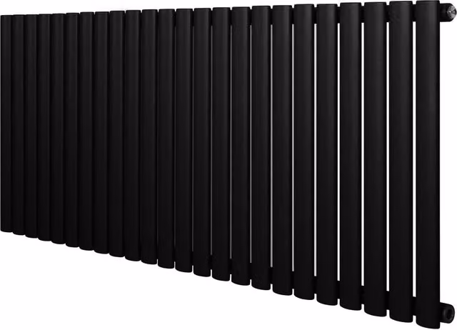 Radiatore Orizzontale Design Ovale Colonna Singola Nero 600x1440 mm