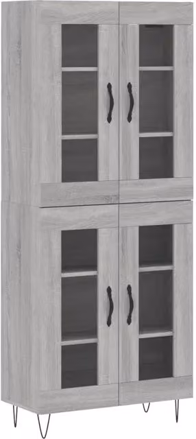 Credenza | Madia | Buffet da pranzo | Armadio da pranzo Grigio Sonoma 69,5x34x180 cm in Legno Multistrato