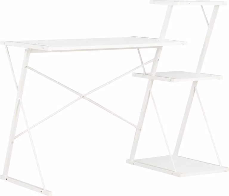 The Living Store Scrivania con ripiano bianco 116×50×93 cm