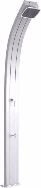 Doccia Solare in Alluminio Spring Arkema Design con Lavapiedi Colore Inox, Capacità 30 Litri