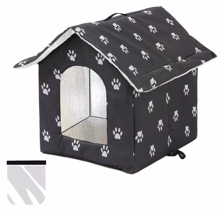Rifugio per gatti da esterno, resistente alle intemperie invernali, impermeabile, con isolamento in alluminio, colore nero
