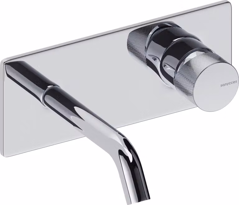 SANYCCES LOOP K Miscelatore da incasso per lavabo ColdOpen con sporgenza di 14 cm, cromo lucido