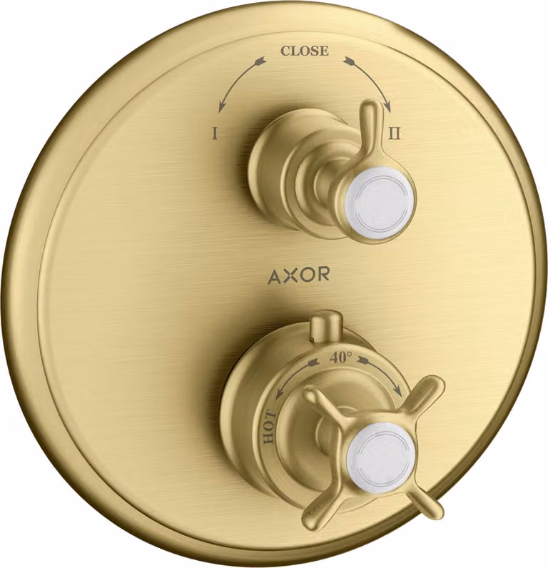 hansgrohe AXOR Thermostat Montreux encastré avec vanne d'arrêt ou vanne de commutation, 16820950, 16820950