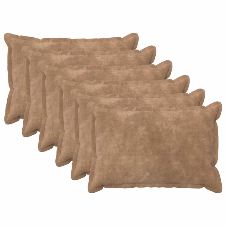 Set di 6 federe vidaXL HOUTEN in microfibra, colore tortora, L: 60 cm x P: 40 cm