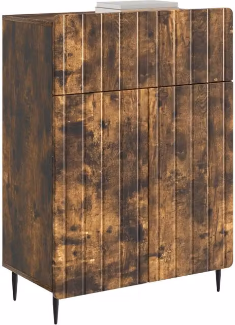 Credenza Buffet Moderna in Rovere Fumo e Legno MDF per Soggiorno e Sala da Pranzo L: 66 cm, P: 34,5 cm, H: 92 cm – 1