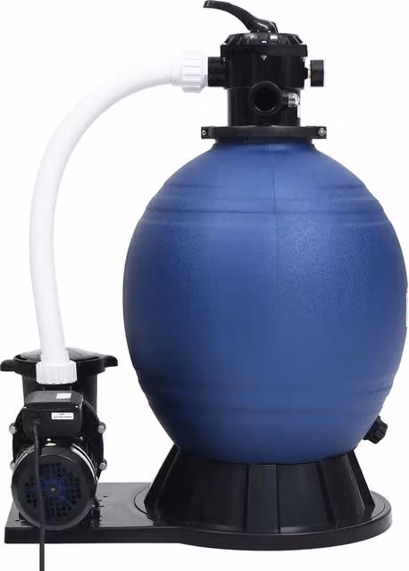 Filtro a Sabbia con Pompa a 7 Vie da 1000 W Blu e Nero 313991
