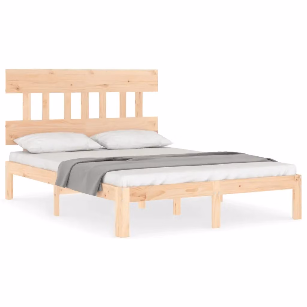 Giroletto senza materasso vidaXL in legno massello di pino, stile rustico, L/P/H: 200 x 140 x 20 cm circa – 2